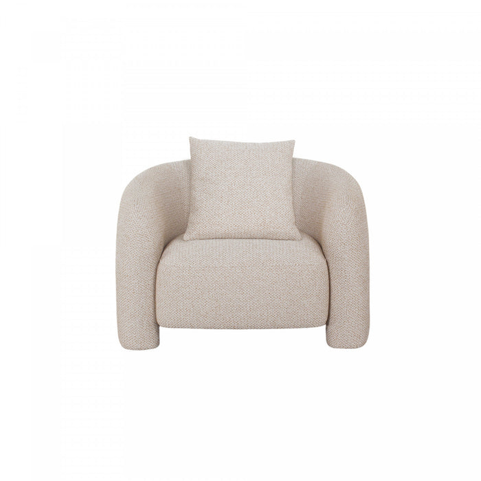 Sylvia Modern Glam Tweed Lounge Chair in Gold Dust