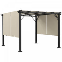 Outsunny 10' X 10' Retractable Pergola Canopy For Backyard, Garden, Beige
