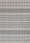 Jackson Grey White Patterned Rows Rug, 6'7\" x 9'6\" Outdoor Area Rug