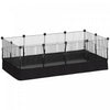 PawHut 12 Panels Small Animal Cage with Waterproof Mat, DIY C&C Cage for Guinea Pigs, Rabbits, Hedgehogs, Animal Playpen with Door, 47.2\" x 23.6\" x 15.7\"