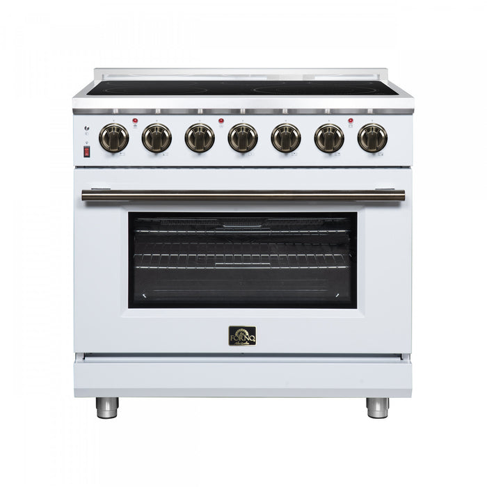 Forno Massimo 36 Inch Freestanding Electric Range, 5 radiant burners, 5.36 cu.ft., White - FFSEL6020-36WHT
