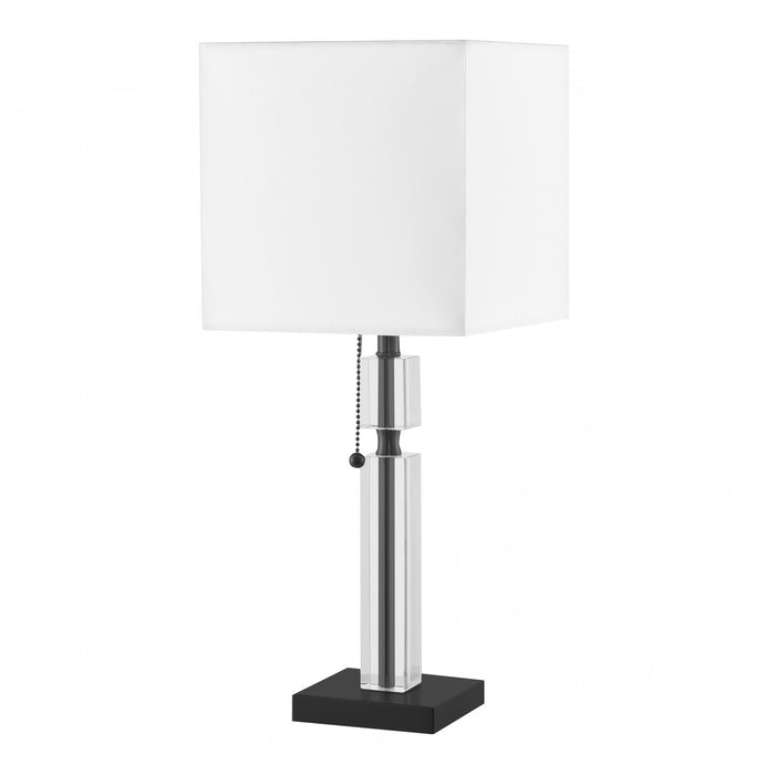 Dainolite Fernanda 1 Light Table Lamp Matte Black White Shade