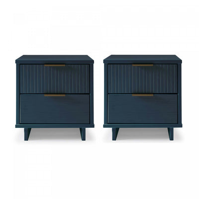Granville Modern 18" Nightstand in Midnight Blue (2-Drawer) - Set of 2 | Table de nuit Granville Moderne 18" en bleu minuit (2 tiroirs) - Lot de 2