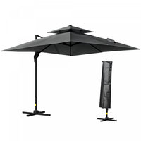 Outsunny 10' X 10' Cantilever Patio Umbrella, Charcoal Grey
