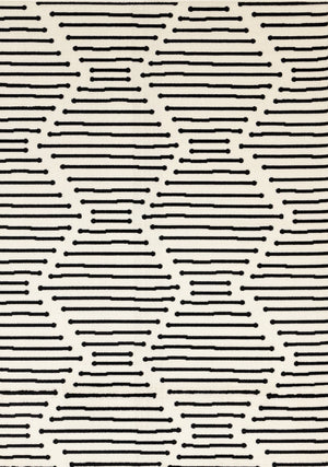 Forte Black White Stripes Area Rug - 4'7