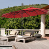 Costway 15FT Double-Sided Twin Patio Umbrella Sun Shade Outdoor Crank Market Base Wine