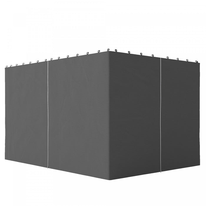 Outsunny 10' x 12' Universal Gazebo Curtains, 4 Panels, Grey