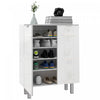 HOMCOM Shoe Cabinet, High Gloss Shoe Storage Cabinet, White