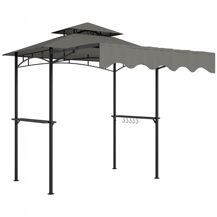 Outsunny 8' X 5' Grill Gazebo, Double Tiered Barbecue Gazebo, Light Grey