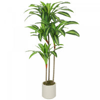 HOMCOM 4FT Artificial Dracaena Tree, Lifelike Fake Plant for Home Decor