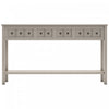 Michael Solid Wood Console Table For Entryway With Storage Drawers And Bottom Shelf - Grey