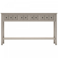 Michael Solid Wood Console Table For Entryway With Storage Drawers And Bottom Shelf - Grey