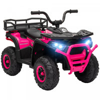 Qaba Kids Atv, 4 Wheeler, 12v Battery Powered Ride-On Electric Vehicle With 4 Spring Suspension Whee