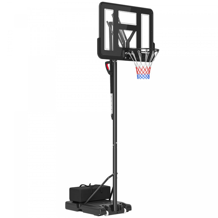 Soozier 7.7-10ft Portable Basketball Hoop With Free Weight, 43\" Backboard