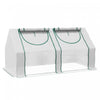 Outsunny 6' X 3' X 3' Mini Greenhouse With 2 Pe/plastic Covers, White