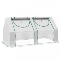 Outsunny 6' X 3' X 3' Mini Greenhouse With 2 Pe/plastic Covers, White