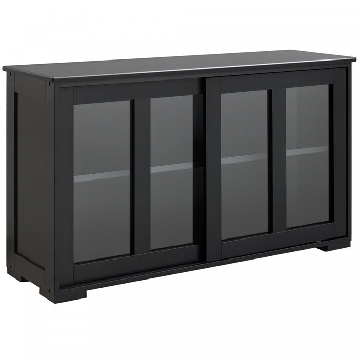 HOMCOM Kitchen Sideboard Stackable Storage Cabinet with Sliding Glass Door