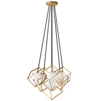 Dainolite Thomson 6 Light Pendant Gold Finish Opal White Glass Lamp