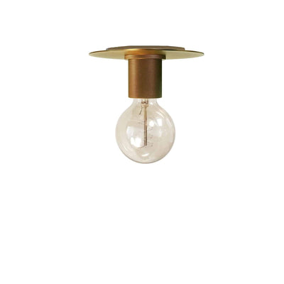 Dainolite Roswell 1 Light Flush Mount Medium Aged Brass Lamp|Plafonnier affleuré moyen Roswell de Dainolite avec fini laiton vieilli et 1 ampoule