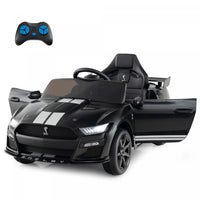 Costway 12v Licensed Ford Mustang Shelby Gt500 Kids Ride On Car With Remote Control Black