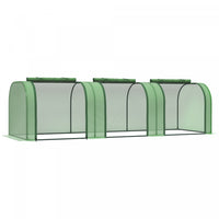 Outsunny 9.7' X 3.3' X 2.5' Pe Mini Tunnel Greenhouse Garden Green Grow Shed Portable Plant Flower W