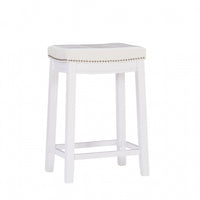 Claridge Fabric Backless Counter-Height Stool - White