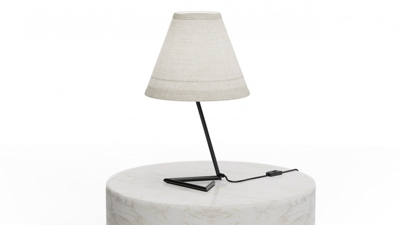 23\" Black Angular Base Table with Conical Shade
