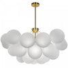 Dainolite Miles 8 Light Chandelier Aged Brass Frosted White Glass Lamp