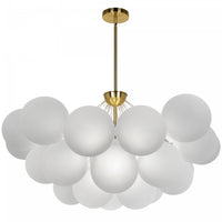 Dainolite Miles 8 Light Chandelier Aged Brass Frosted White Glass Lamp