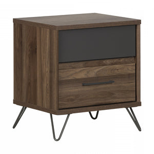 Olvyn 2-Drawer Nightstand - Natural Walnut Charcoal