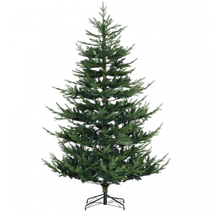 HOMCOM 7.5' Artificial Christmas Tree with Hinge Design Green