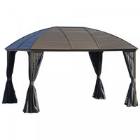Outsunny 10' X 13' Hardtop Gazebo Canopy With Galvanized Steel Roof, Aluminum Permanent Pavilion Out