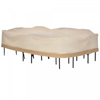 Outsunny Oval Patio Table And Chair Set Cover, Beige/coffee Sofa Set