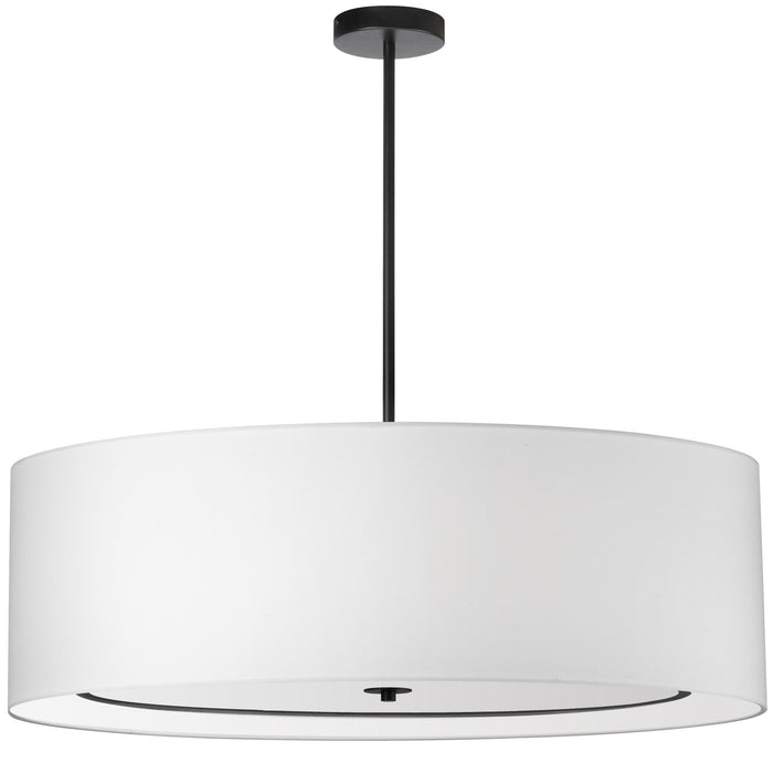 Dainolite Porscha 4 Light Pendant Xlarge Matte Black White Shade Lamp