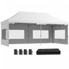 Outsunny 20' X 10' Pop-up Canopy Instant Tent Shelter W/ Roller Bag, White