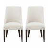 Beever Modern Wood Chenille Dining Chair in Cream - Set of 2