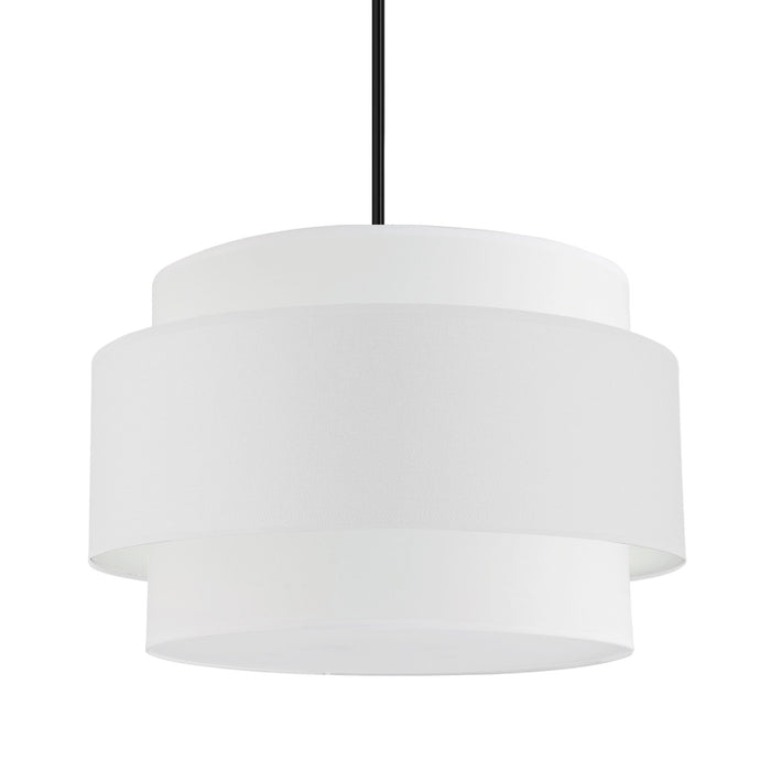 Dainolite Priya 4 Light Pendant 22\" Dia Matte Black White Shade Lamp