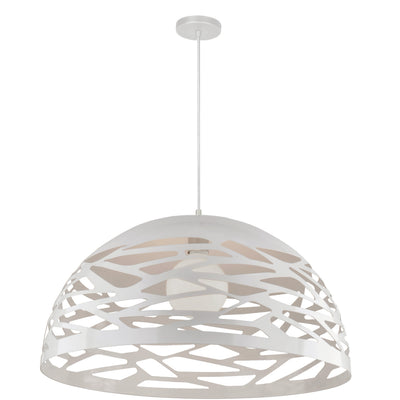 Dainolite Coral 1 Light Pendant 20" Dia Matte White Finish Lamp|Luminaire suspendu Coral de Dainolite de 20 po de diamètre, avec fini blanc mat et 1 ampoule