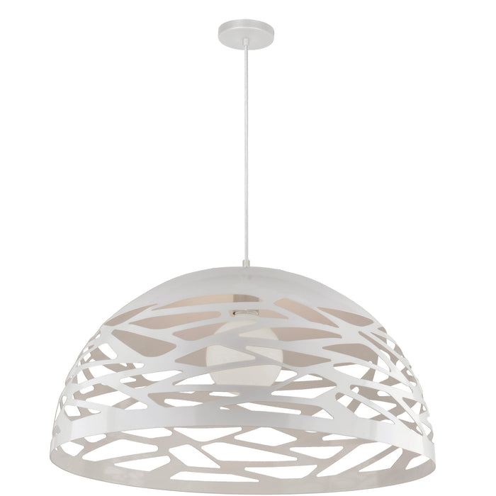 Dainolite Coral 1 Light Pendant 20\" Dia Matte White Finish Lamp
