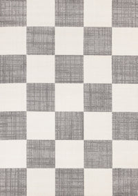 Covington Grey White Checkered Pattern Rug, 6'7