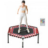 Soozier 45\" Rebounder Trampoline for Adult, Quiet and Safe Bungee Rebounder Mini Trampoline Indoor with Remote Control and Colorful LED Lights, Red