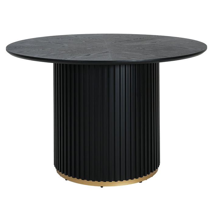 Cove 47.25\" Round Pedestal Dining Table for 4-5 People, Black