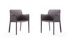 Paris Modern Vegan Leather Side Chair in Gray - Set of 2