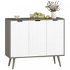 HOMCOM 36\" Sideboard, Buffet Cabinet with Adjustable Shelves, Grey