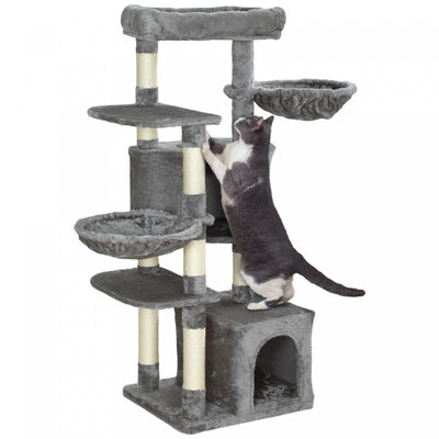 Pawhut 52.5" Cat Tree, Cat Tower For Indoor Cats With Scratching Posts, Cat Condos, Bed, Platforms, |Pawhut Arbre A Chat De 52.5", Tour Pour Chats D'interieur Avec Griffoirs, Condos Pour Chats, Lit, Pl
