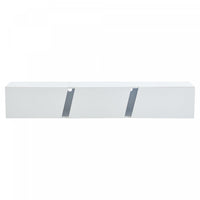 Lumina 64.9 Inch Wall-Mounted TV Cabinet with LED Lights and Acrylic Doors, White 