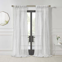 Habitat Paloma Apricot Sheer Dual Header Curtain Panel - 52 x 108