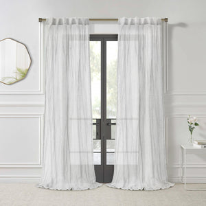 Habitat Paloma Apricot Sheer Dual Header Curtain Panel - 52 x 108