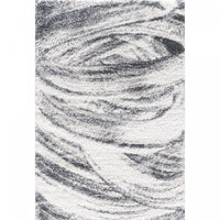 Paris Brushstrokes Cream Shag Area Rug - 6'7