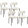 HOMCOM Dining Chairs Set of 4 Kitchen Chairs with Steel Legs, Beige